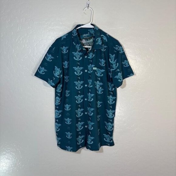 Retro Rifle Other - Retro Rifle Shirt Mens Large Teal Glocktopus Short Sleeve Button Up Stretch